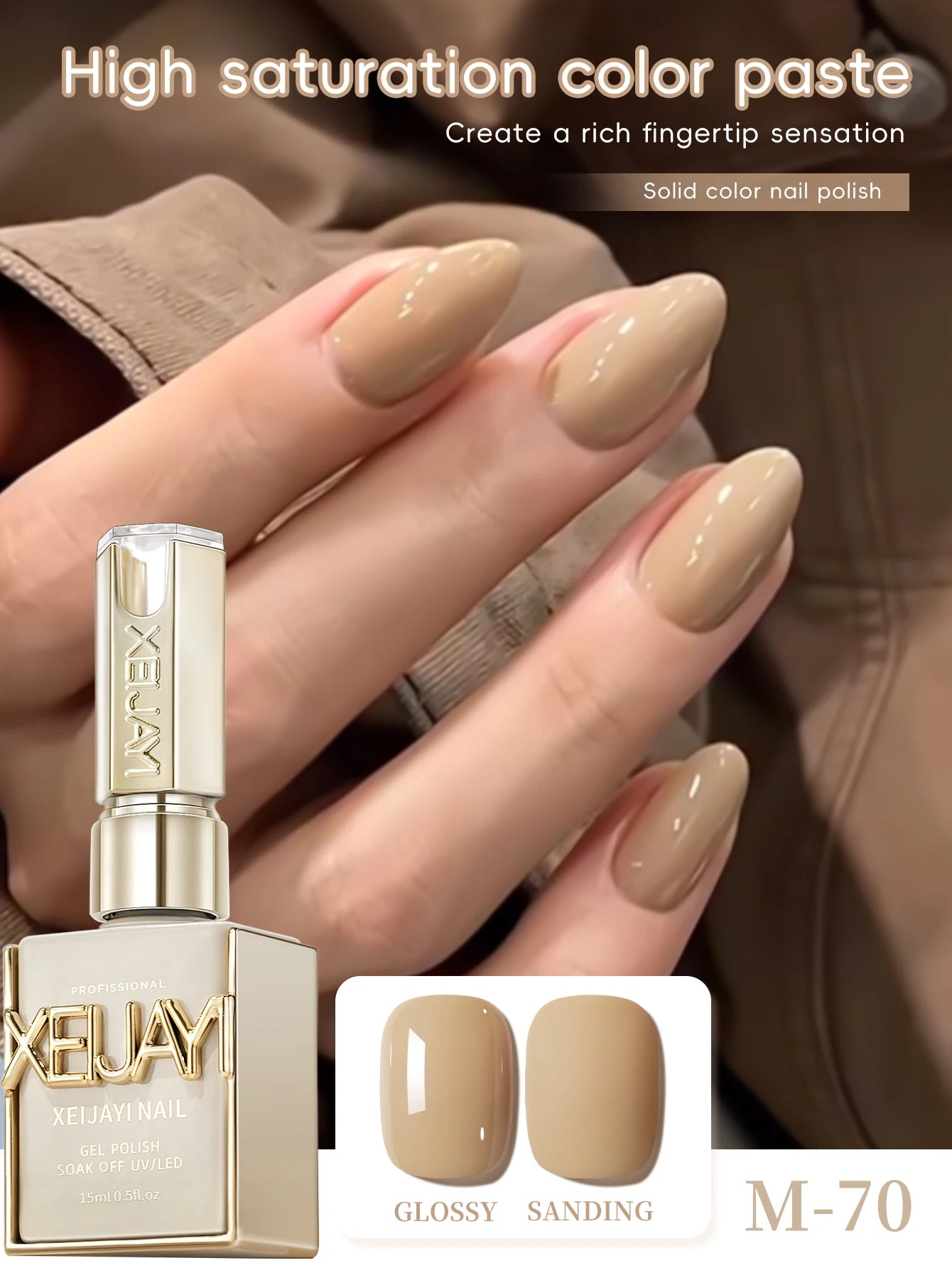 XEIJAYI 1Pc 15ML 13Colors to Choose From Pure Nail Polish Gel Nail Add Semi-Permanent Soak Off UV LED Construction Gel Varnish