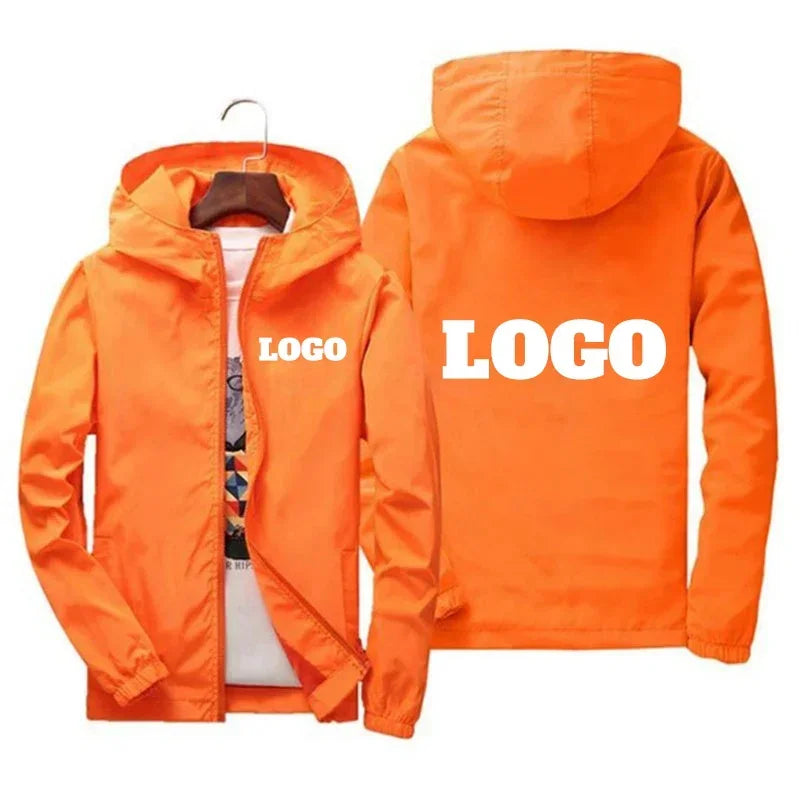 Customized Name: Autumn Jacket, Men's Waterproof Windbreaker, Casual Clothing, Plus Size 7Xl, Black Outdoor Sportswear