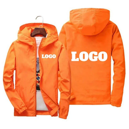 Customized Name: Autumn Jacket, Men's Waterproof Windbreaker, Casual Clothing, Plus Size 7Xl, Black Outdoor Sportswear