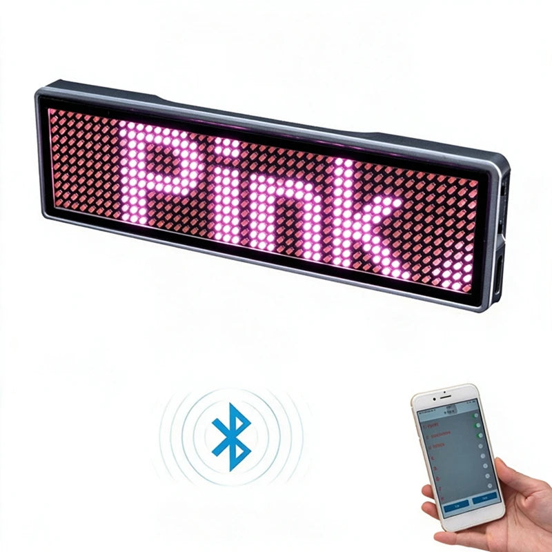 Bluetooth LED Module Name Badge DIY Programmable Scrolling Message Board Mini LED Display HD DIY Electronic Kit