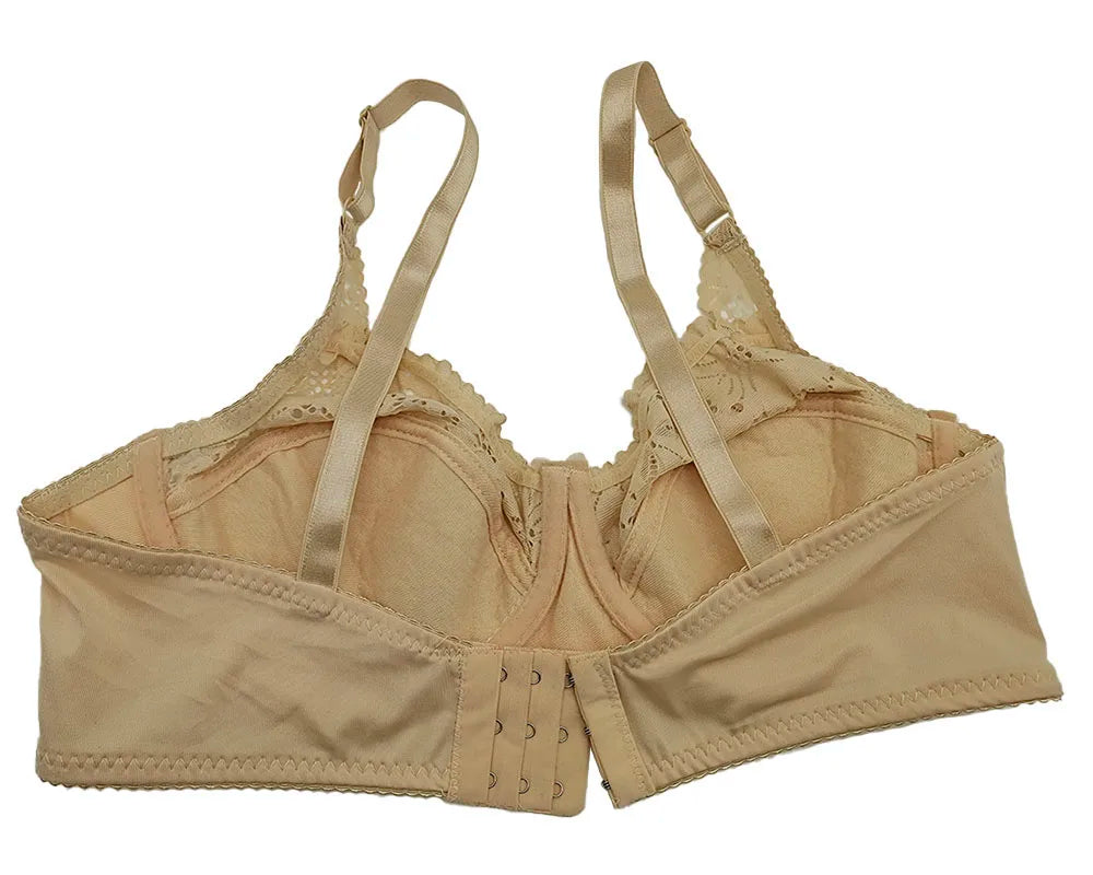 Sexy Lace Women Bra Top Full Cup Minimizer Floral Large Chest Big Bust Bh Thin Padded Cotton Bralette Underwire Push Up Bras C27