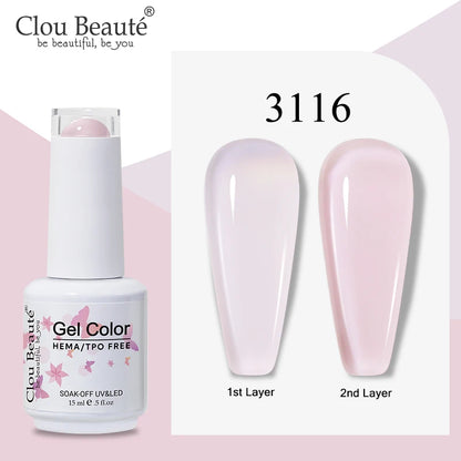 Clou Beaute Semi-transparent Jelly Color UV Gel Manicure Gel Nail Nail Supplies For Professionals Semi-permanent Varnish 15ml