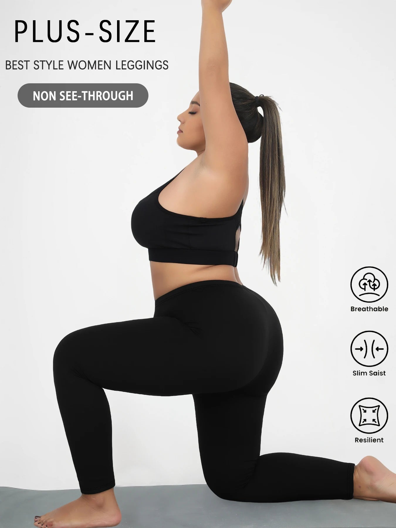 Plus Size Super Soft Sport Leggings For Women No See Through Workout Running Yoga Athletic Running Leggings