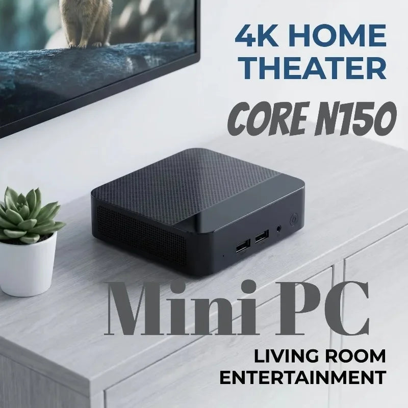 Mini PC Core N150  Compact Mini Laptop 16GB RAM 1TB/2TB SSD HD WiFi6 BT5.2 Multifunctional Daily Notebook Gaming PC