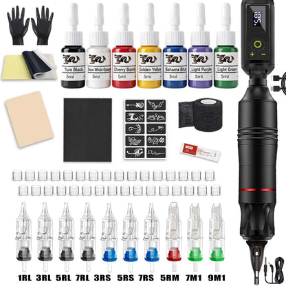 Wireless Tattoo Machine Kit Tattoo Fill Light 52mm CPL Lens Filter Tattoo Kit Rotary Tattoo Pen Power Supply Makeup Beginner Set