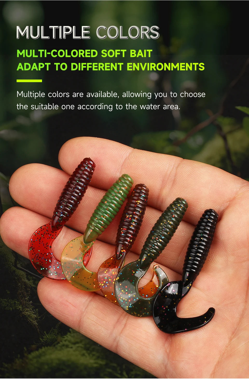 Supercontinent New Soft Bait Angry Spin 25mm 35mm 45mm Fishing Lures Plastic Silicone Worm Moggot Grub Lure Sinking Lures