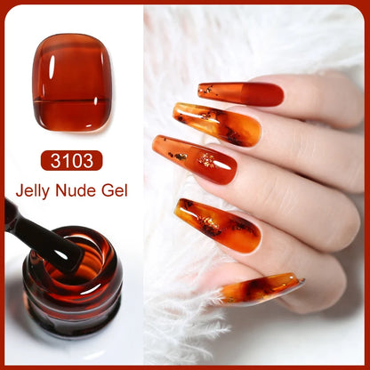 Clou Beaute Transparent French Gel Polish Translucent Nude Pink Red Jelly Glass Milky White Varnish Rainbow Color Nail Art