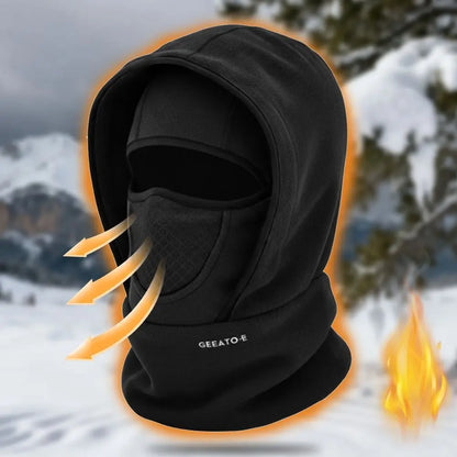 Vattentät balaklava i polarfleece med huva och halsvärmare