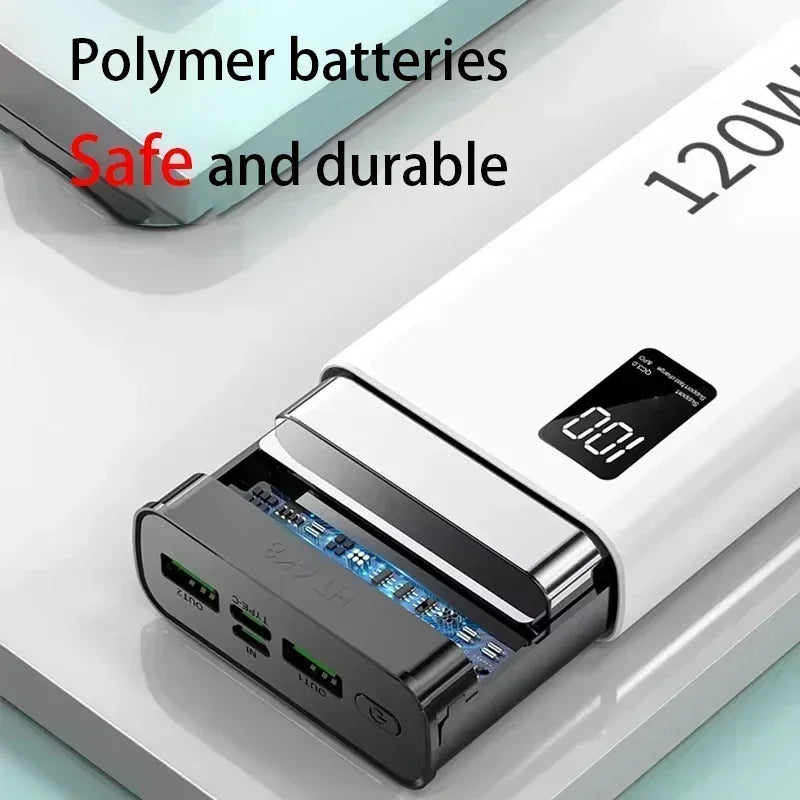 VIVO 500000mAh Power Bank 120W Super Fast Charging Portable LED Digital Display External Power Bank for iPhone Samsung 2026New