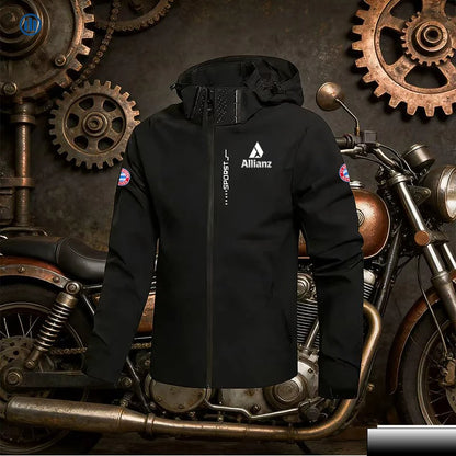 Herrjacka med Avtagbar Huva – Vind- & Vattentät Cykeljacka, Stora Storlekar XXS–2XL