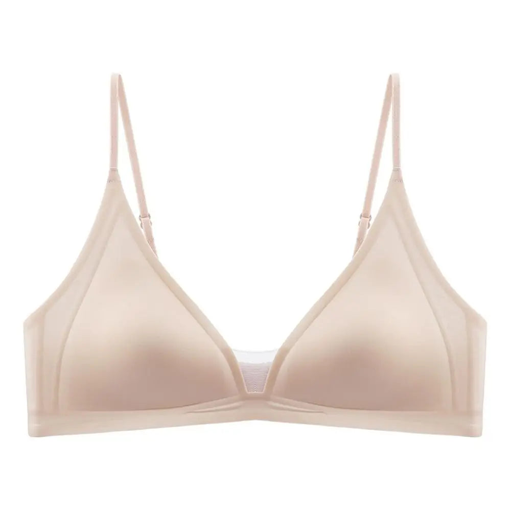 Thin Satin Wireless Deep V Bra Close-fitting Anti-sagging Push Up Underwear Traceless Gathered Breasts Seamless Bras Sport