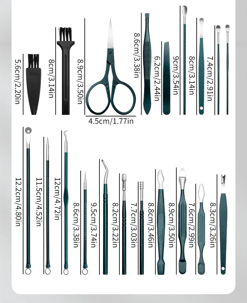 40Pcs Manicure Set Nail Clippers Kit Cuticle Scissors Stainless Steel Foot Care Tools with Leather Case Foot Rasps Callus Shaver