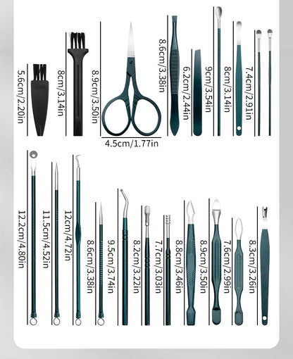 40Pcs Manicure Set Nail Clippers Kit Cuticle Scissors Stainless Steel Foot Care Tools with Leather Case Foot Rasps Callus Shaver