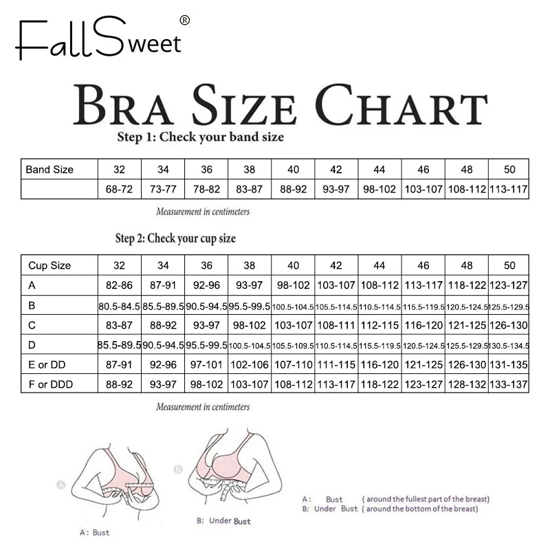 FallSweet 3Pcs/Set Front Closure Bra for Women Plus Size Bras Seamless Wireless Bralette Lace Brassiere Sexy Ladies Lingerie