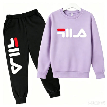 2025 Spring and Autumn Children's Boys and Girls Casual Sports Top + Pants 2-piece Girl Suit 3-14 Years Old Outdoor Jogging Suit