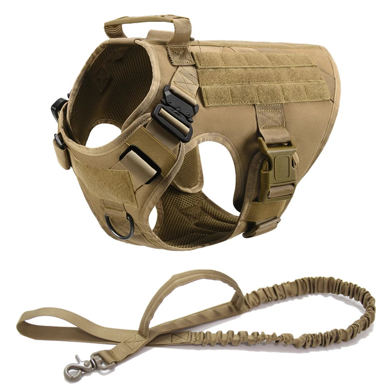 Taktisk Militärhundsele & Koppelset – För Schäfer, Golden Retriever & Stora Raser, S–XL