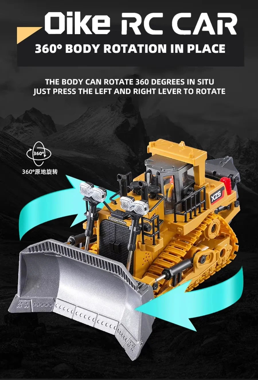 Oike 4WD Radiostyrd Grävmaskin Dumpare Bulldozer RC-bil