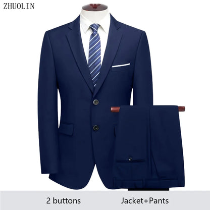 High Quality Men Suits For Wedding 2 Pieces 3 Sets Blazers Stretch Elegant Formal Jackets Vest Pants Full 2025 Tailored Costume