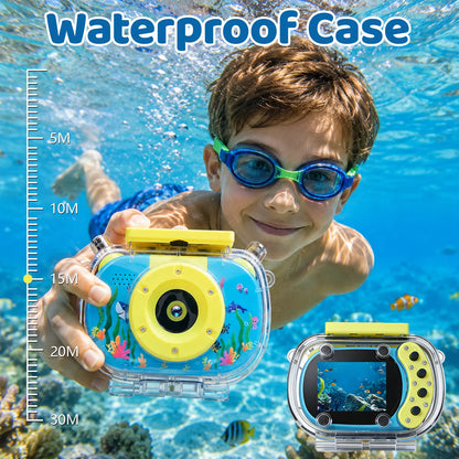 Kids Waterproof Camera Underwater Digital 1080P with 10X Digital Zoom Child-Friendly Screen Waterproof Digital Photography