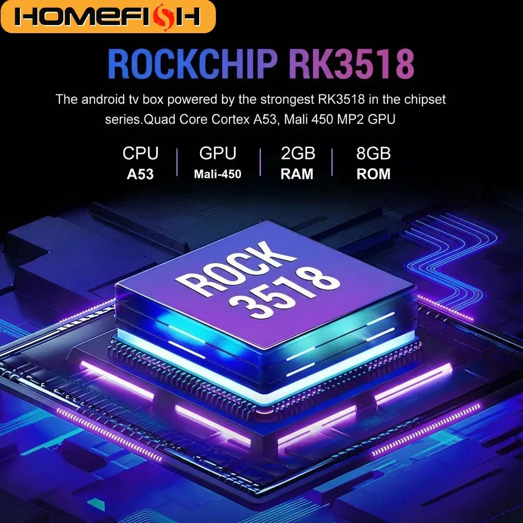 2026 New Smart TV Box T1+ RK3518 Android 14 WiFi 6 BT 5.4 Dual UI Interface 4K Ultra HD  Smart Media Player