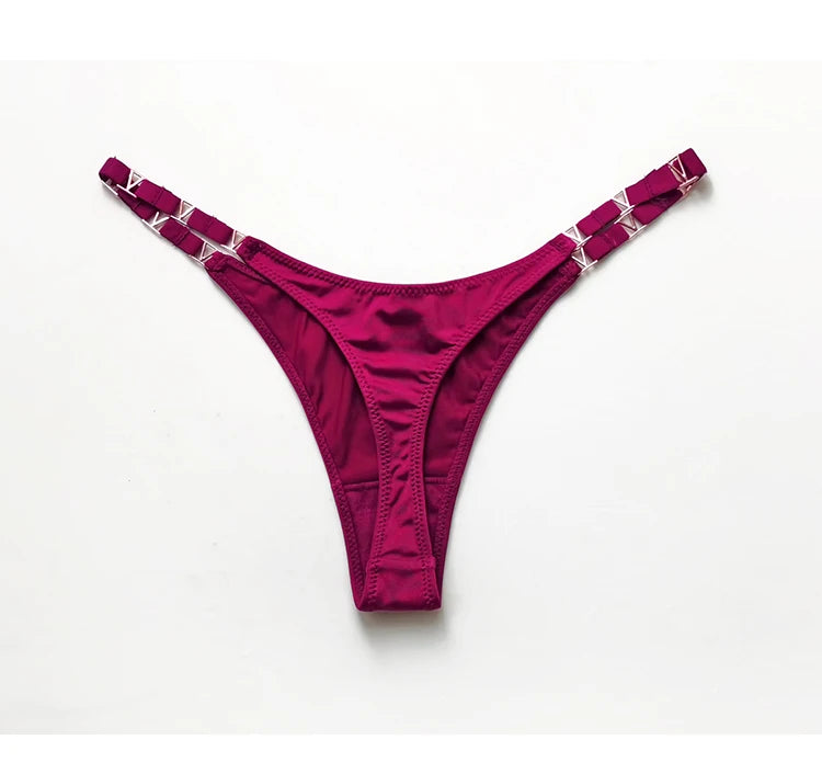 Seamless Sexy Thong Women Underwear Briefs Panties Zebra Flower Low Rise Luxury Metal Buckle G String Bikini Girls Female Panty