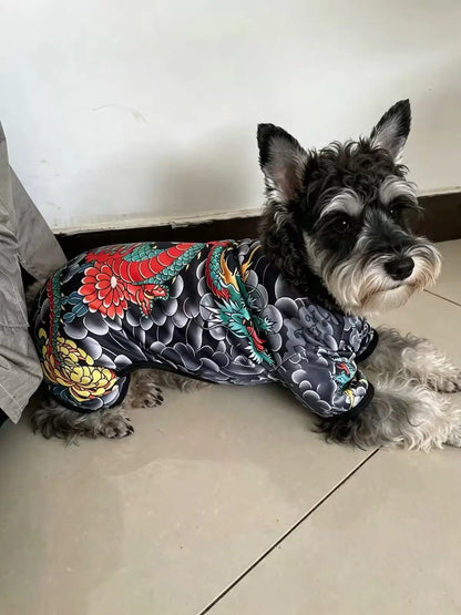 Streetwear Pet Tattoo Suit 4-Way Stretch Full Body Clothes S-10XL Comfortable Dog Cat Costume for Small to Large Pets