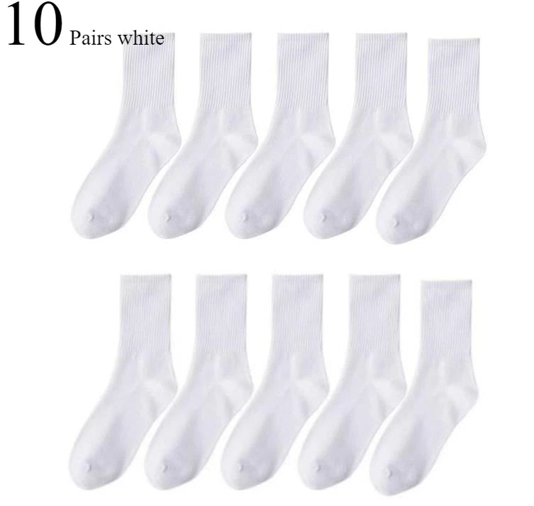 1/510 Pairs Women Solid Color Socks Simple Versatile Fashionable Socks Antibacterial Odor Resistant Breathable Comfortable Socks