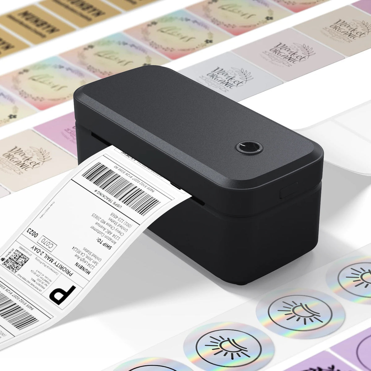 Marklife X4 Termisk Etikettskrivare – 4x6" Fraktetiketter Bluetooth Automatisk Igenkänning 110mm Vit Svart EU US UK 2026
