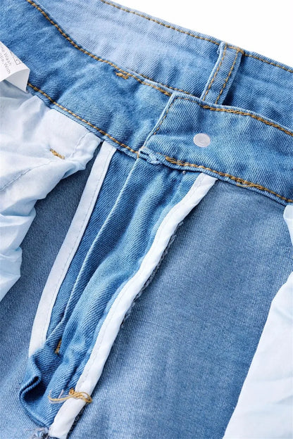 Flare Pants Jeans for Women Vintage Denims Stretch Mid Waist Washed Distressed Pockets Boot Cut 2025 Streetwear Skinny Trousers