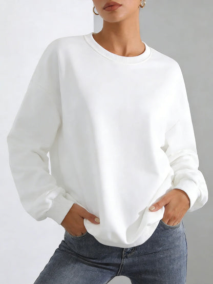 Women's Pullover Round-Neck Trendy Casual Sports Hoodie Top Base Layer Shirt, Versatile, Fashionable Round-Neck Hoodie