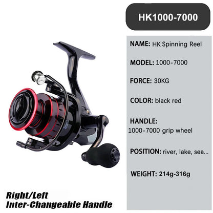 New Max Drag 30KG Right/left Inter-Changeable Handle Spool Fishing Reel Gear 5.2:1 Ratio High Speed Spinning Reel Casting Reel