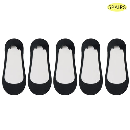 Dam Osynliga Strumpor 5-pack – Issilke Tunn Halkfri Silikon No-Show Sommar, EU 35–39