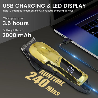 Hatteker hårklippare med LCD-skärm och USB-laddning