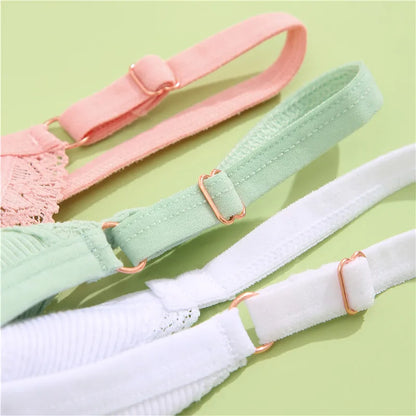 4Pc G-String Cotton Lace Women Thongs Lingerie Low Rise Panties Adjustable Waistband Straps Hipster Underwear For Girl Intimates