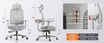 Newtral MagicH-GPro Home Office Ergonomic Chair With Workstation LAPD, with Footrest, 5D Headrest, 4D Armrest