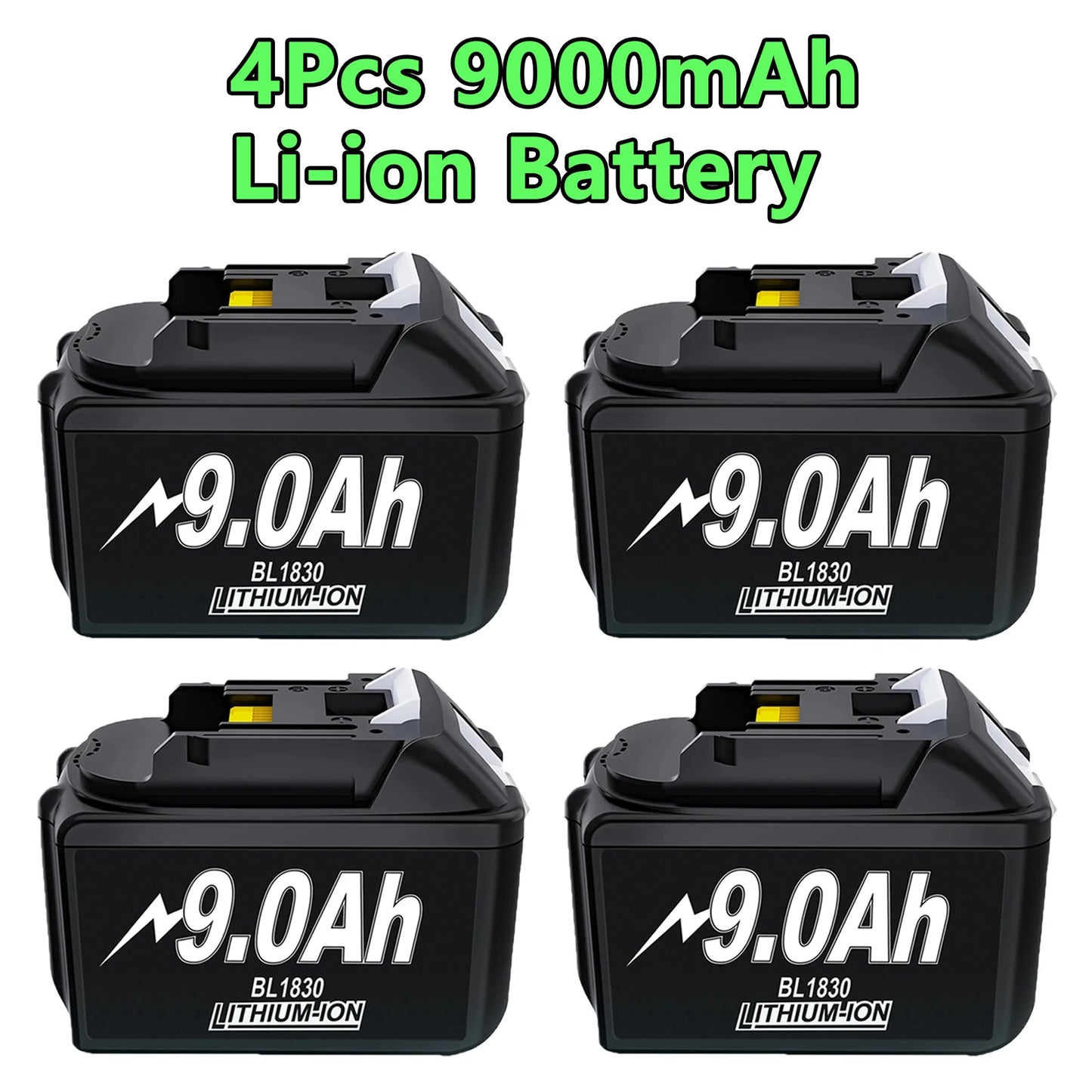 For Makita BL1830 Battery Rechargeable 6000mAh/9000mAh BL1840 BL1850 BL1860 18V Replacement With Single 4A/Dual 6A Charger