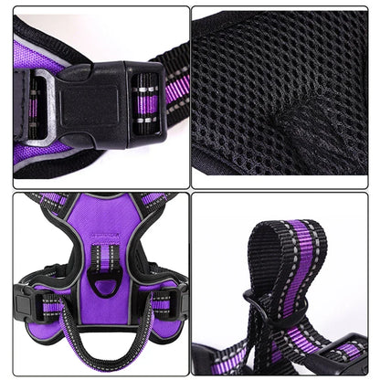 Justerbar Hundsele med Reflex – Andningsbar Oxford-väst, No-Pull, S–XL, 8 Färger