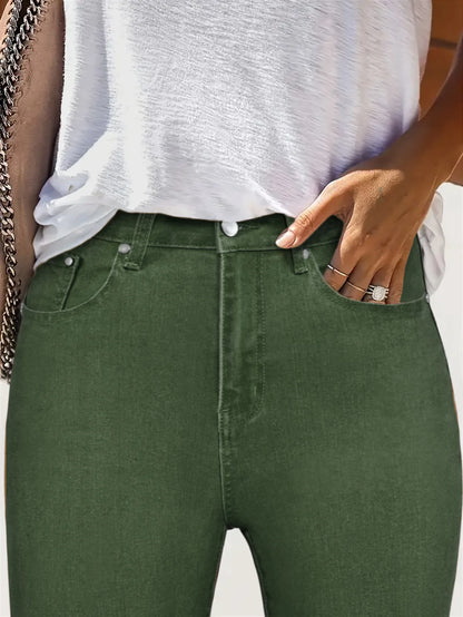 Women Pencil Pants Jeans Skinny Trousers High Waist Stretch Pockets Vintage Washed Female Streetwear Slim Full Length Denims