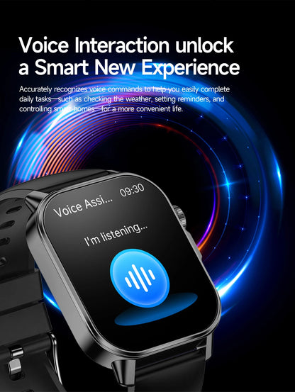 2026 ECG+PPG Daily Health Smart Watch Men Blood Fat Uric Acid Heart Rate Blood Oxygen Bluetooth Call Wellness Tracker Smartwatch