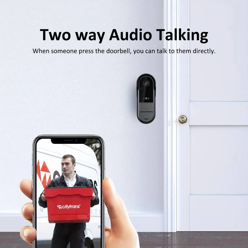 Tuya WiFi Video-Dörrklocka – HD, 170°, IP65, IR-nattseende, Tvåvägsljud, Smart Life