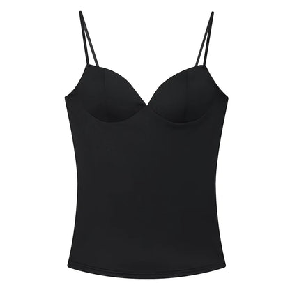 HXAO Sleeveless Crop Tops For Woman Corset Camisole Brown Top Women Bodycon Backless Sexy Tops With Straps Bustier Tank Tops