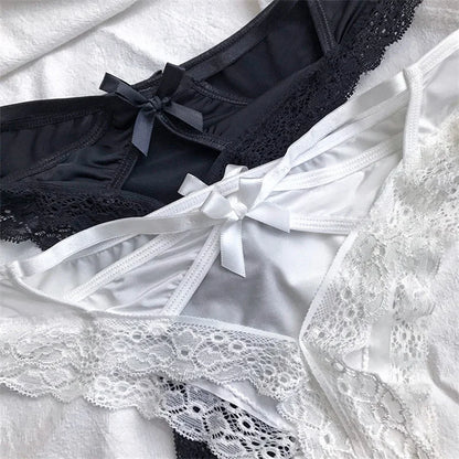 Sexy Hollow Cross Panties Women Underwear Lace Embroidery Low-Rise Temptation G-String Summer Breathable Thong Ladies Intimates