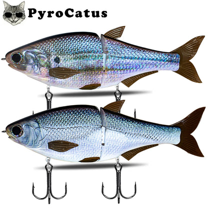 PyroCatus Big Game Glide Shad Baits 23cm/140g Sinking Hard Body Baits Soft Tail Fishing Lures Jointed Swimbait Tackle