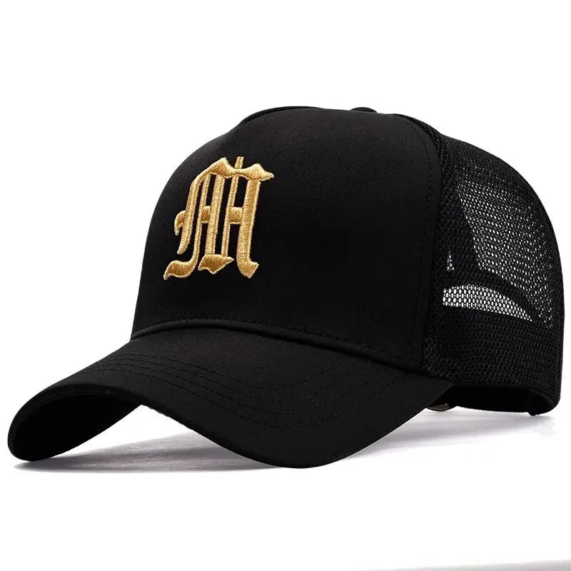 New Hat Men's Summer Thin High Top Baseball Cap Tide Big Head Fence Mesh Breathable Cap Sunscreen Sun Hat