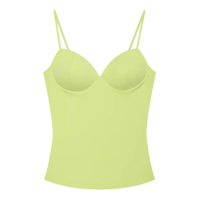 HXAO Sleeveless Crop Tops For Woman Corset Camisole Brown Top Women Bodycon Backless Sexy Tops With Straps Bustier Tank Tops