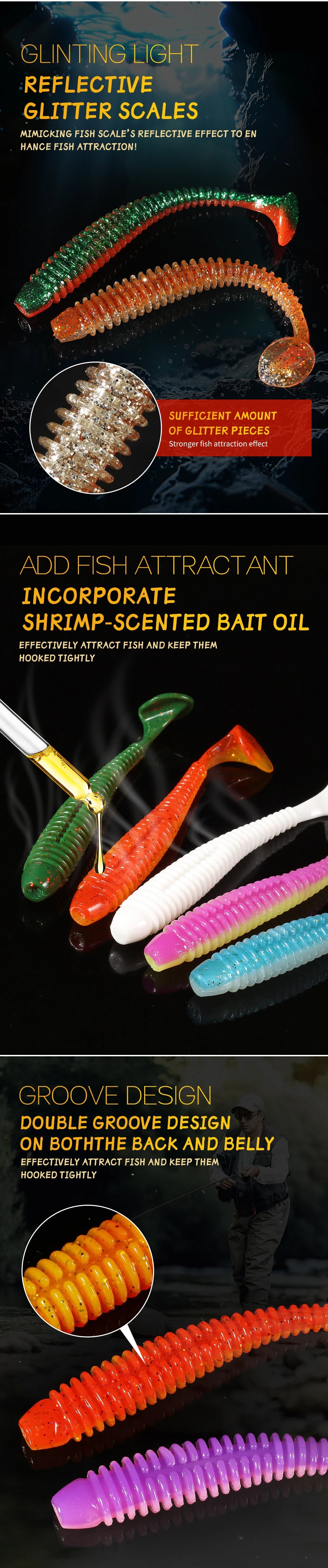 Supercontinent Impact Ring Shad Fishing Lure Soft 63mm 80mm 97mm Plastics Baits Swimbait Jigging Lure Artificial Baits