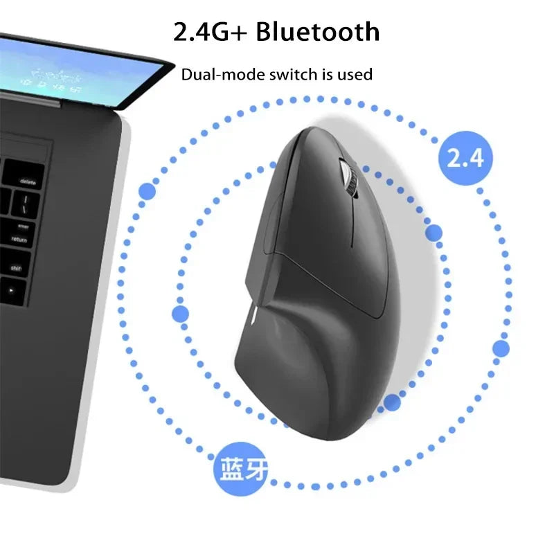 Lenovo Trådlös Vertikal Mus Uppladdningsbar Ergonomisk Bluetooth 2.4G Tyst Datormus