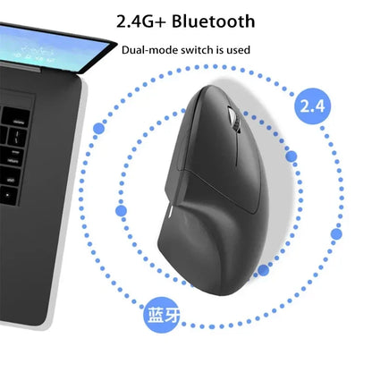 Lenovo Trådlös Vertikal Mus Uppladdningsbar Ergonomisk Bluetooth 2.4G Tyst Datormus
