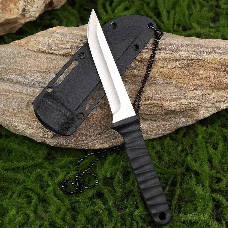 Outdoor Knife With Sharp And High-Hardness Blade For Cutting Ropes. Portable Camping Knife. Compact Straight Knife. Versatile Mu