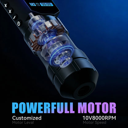 DM Tattoo Machnie Kit Tattoo Adjustable Stroke Wireless Tattoo Pen Coreless Brushless Motor   For Permanent Makeup